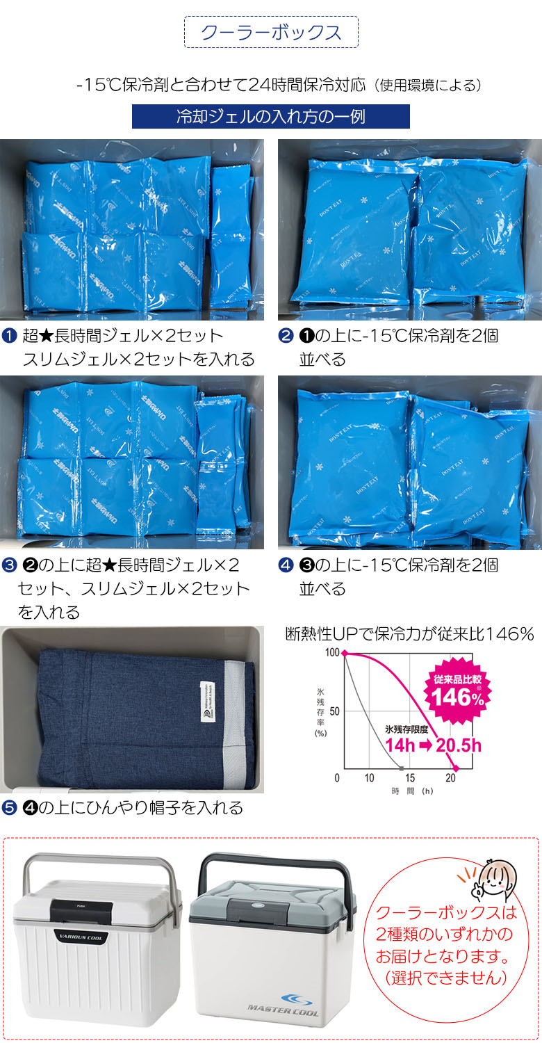 アニちゃんマークのひんやり帽子最強セット【本体＋冷却ジェル＋保冷剤