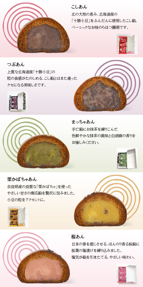 らほつ饅頭3個入り 詳細